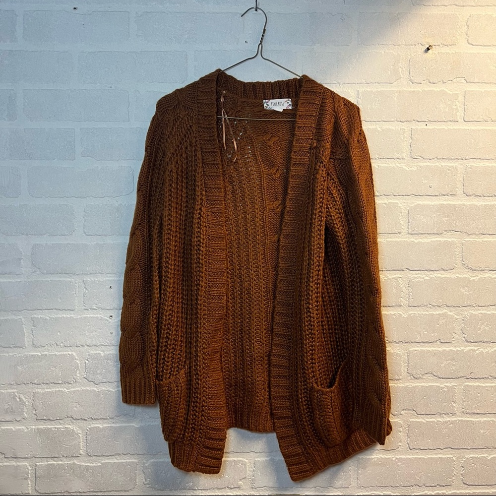 Comfy brown knit cardigan
